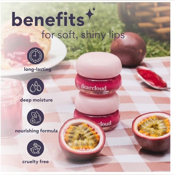 dearcloud Dewy Lip Jam – Hydrating Lip Balm & Gloss - Passion Fruit - Picture 4 of 7